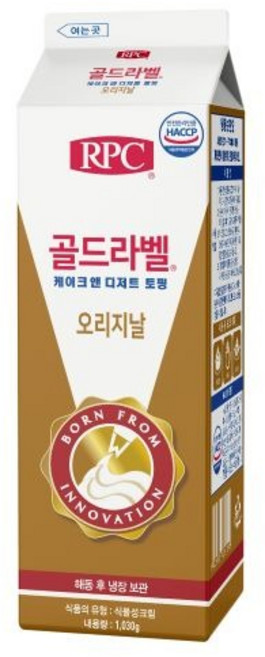 [아이스박스포장] 쿠킹스토리 골드라벨 생크림 1000ml, 907g, 1개