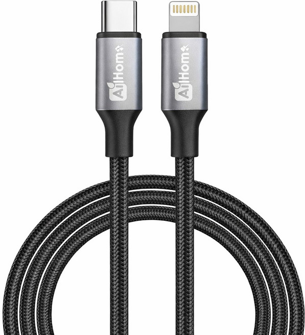 AiHome PD Type-C to Lightning 快充線, 1個, 黑灰色100cm, 黑灰, 100cm