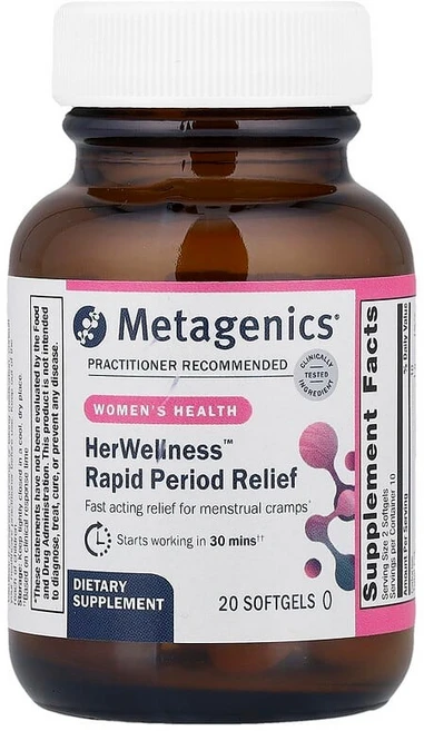 메타제닉스 HerWellness™ 생리 빠른 완화 소프트젤 20정 MTG-96152, 1개 - 쿠팡