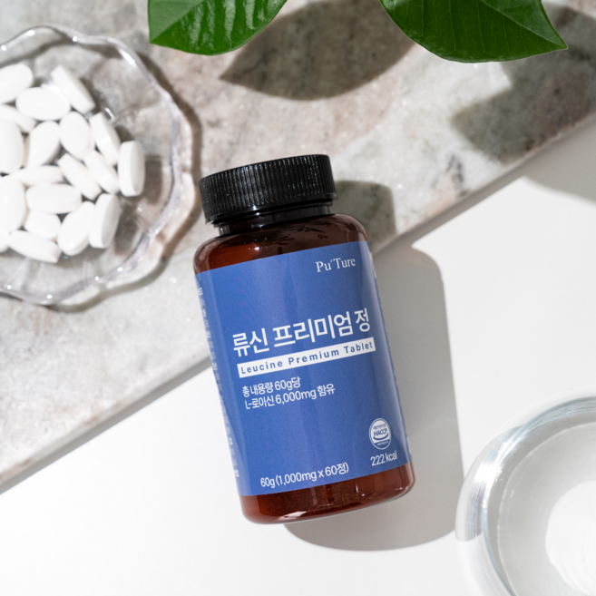 퓨처 류신 프리미엄 정 유청 단백질 1000mg, 2개, 60정