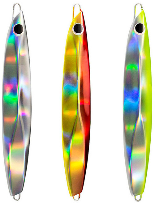 베이트샵 메탈지그 멸치타입 농어 삼치지그, 3종혼합 B세트(실버 그린 레드), 60g, 1개