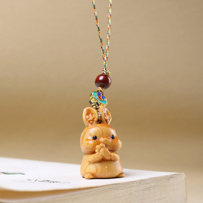 십이지신 띠 키링 귀여운 원목 12간지 띠별 열쇠고리, 1개, 원목 토끼띠