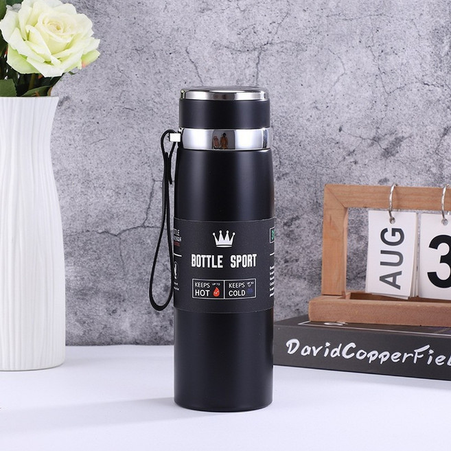 BANG SHANG 316不鏽鋼真空保溫保冷旅行壺 600ml, 黑色 外貿升級版, 1套, 1000ml