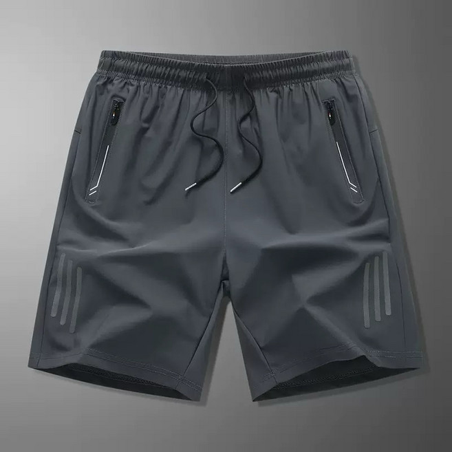 冰絲彈力運動短褲 透氣跑步健身短褲