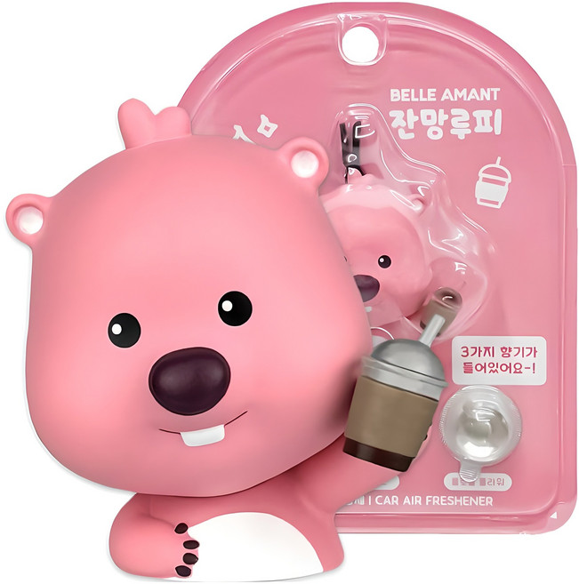 벨르아망 잔망루피 차량용 미니 방향제, 1개, 커피루피(블랙체리 + 프레쉬 코튼 + 플로럴 플라워)