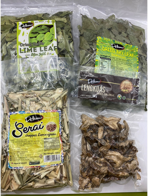 인도네시아 건조 라임잎 월계수잎 레몬글라스 갈랑가 4종모음, 50g, 1개, 3. 건조레몬글라스