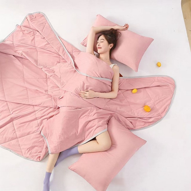 클라우드벨 냉감 이불 여름용 워셔블 쿨링 차렵이불 부드러운 촉감 통기성 좋은 에어컨 이불, 핑크