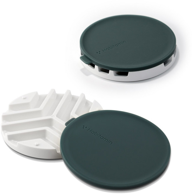 헤빗타민 다용도 실리콘 컵뚜껑과 건조대 컵받침 코스터 세트(2개), 그린2개, 2개