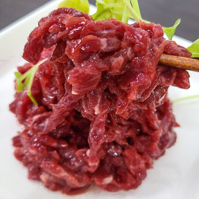 1등급 한우 육회 한우 우둔살 육회 한우회 한우 설도살 설도 육회 배달 육회용고기, 200g, 1개