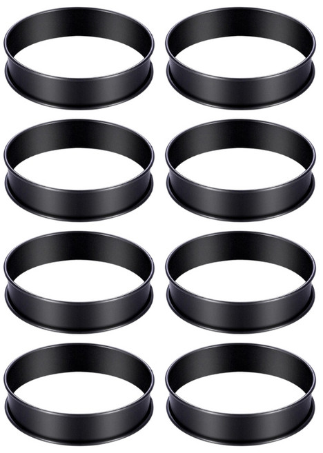 8 PCS Crumpet Molds Crumpet Rings English Muffin rings 더블 롤 타르트 링, 1개