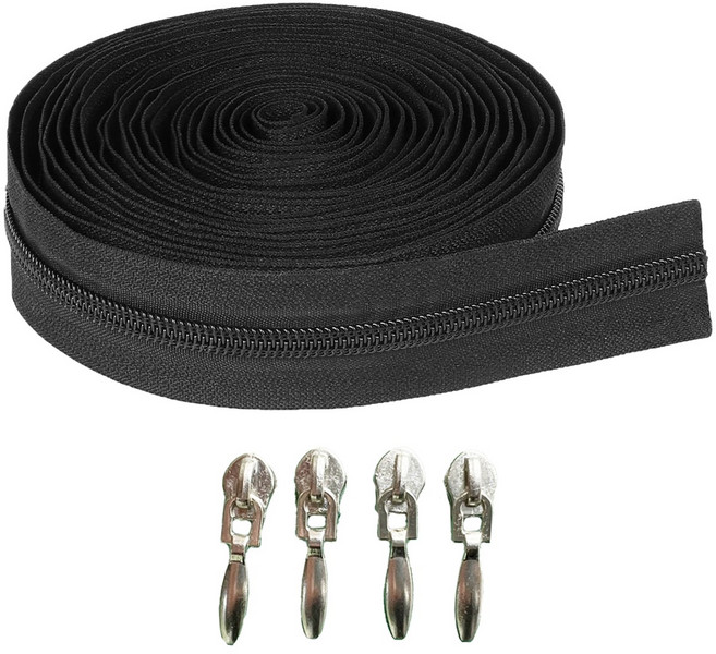 3호나일론 롤지퍼 400cm 3호 링고리슬라이더, 1개, 블랙