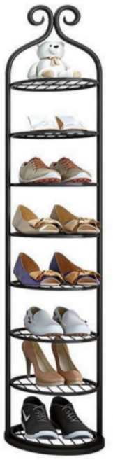 미샤리빙 현관 신발정리대 실내화 거치대 신발장, 8단 블랙, 1개