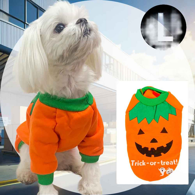 강아지 코스튬 펌킨 L 파티의상 강아지옷 파티옷 파티소품 웃긴코스프레 할로윈코스튬