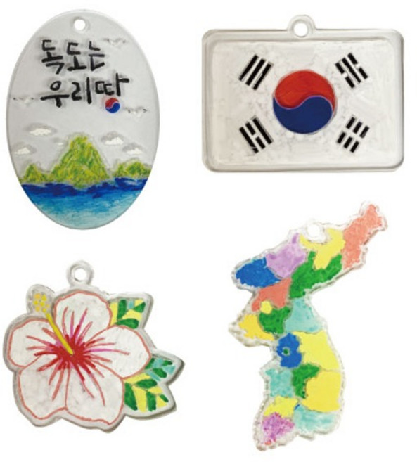 핸디몰 독도사랑 아크릴 열쇠고리(택1)색칠하고 꾸미기DIY, 한국지도