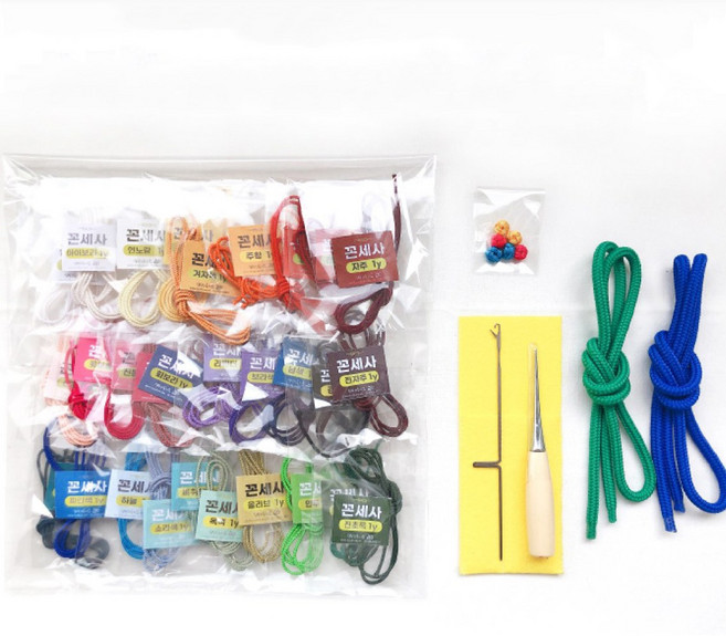 매듭공예 입문 초보자 KIT 매듭입문 매듭팔찌 전통매듭 팔찌만들기 잠자리매듭 초보 기초 교육봉사 문화센터 공예강사, 혼합색상
