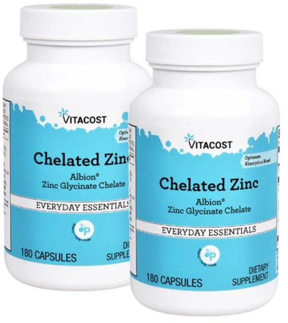 비타코스트 킬레이티드 아연 글리시네이트 Vitacost Chelated Zinc, 180정, 2개 - 쿠팡