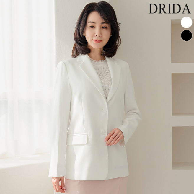 드리다 봄 가을 간절기 슬림핏 정장 스판 빅사이즈 카라 싱글 자켓 40-50대 중년여성 엄마옷 미시 하객룩