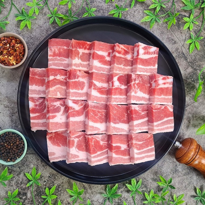 덴마크 삼겹살 대패삼겹 에어프라이어 통삼겹 구이용 수육용 2kg, 1개