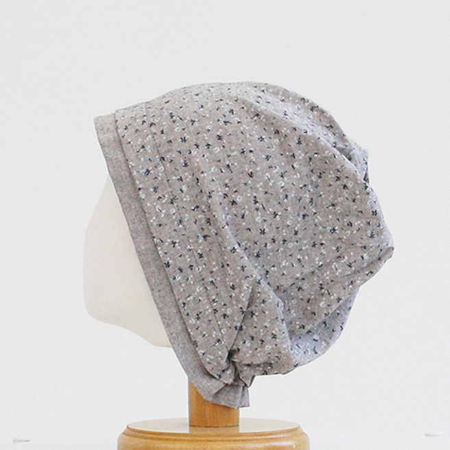 지오마켓 여성 플라워 수면 비니 패션 중년 모자 실내 항암모자 항암두건 병원 머리 헤어두건