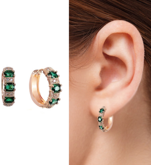[혜성주얼리] 캐론 에메랄드 귀걸이