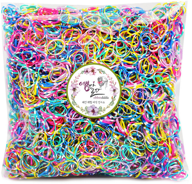 이쁨달다 이쁨도트밴드 유아동 칼라고무줄 헤어끈 100g