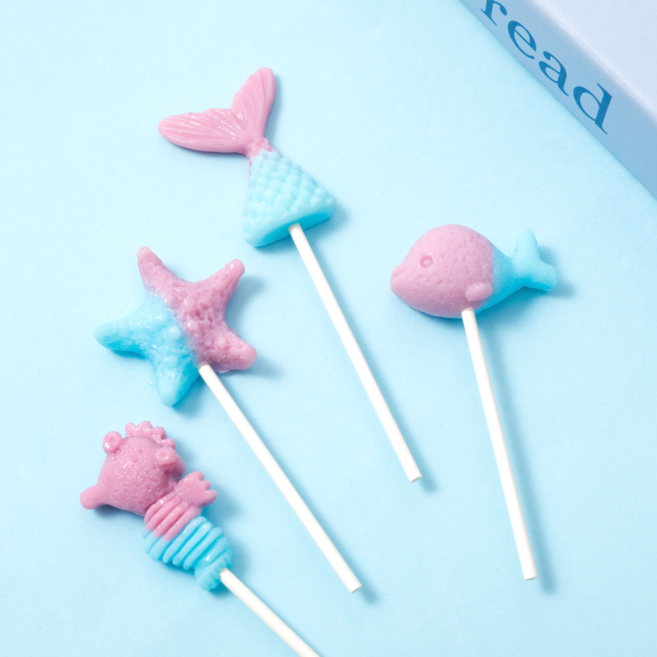 캔디마켓 웨이톡톡 바다친구들 롤리팝 막대사탕 수제캔디 무설탕, 32개, 7g