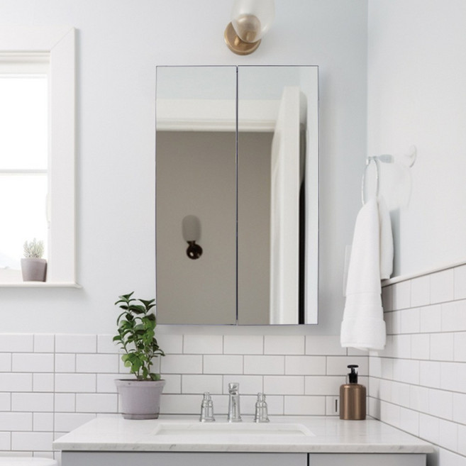 누드거울수납장 욕실장 400 500 600, 강화플라스틱 욕실장