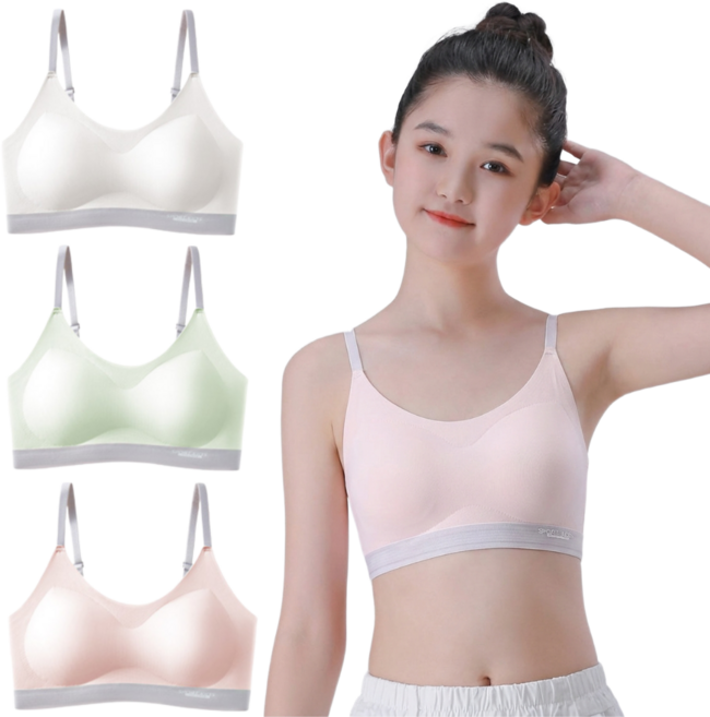 비벨르 주니어 심리스 무봉제 가벼운 편안한 브라 3개 세트