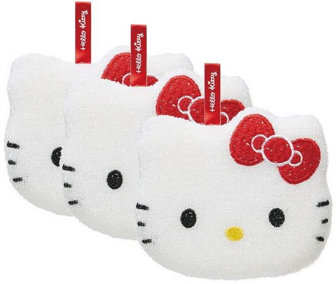 스케이터 헬로키티 키친 스펀지 KKSP1, 3개입, 1세트