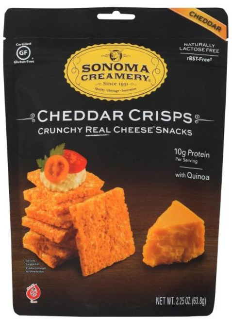 Sonoma Creamery 과자 칩 소노마 크리머리 글루텐 프리 체다 치즈 크리스프 2.25온스, 1