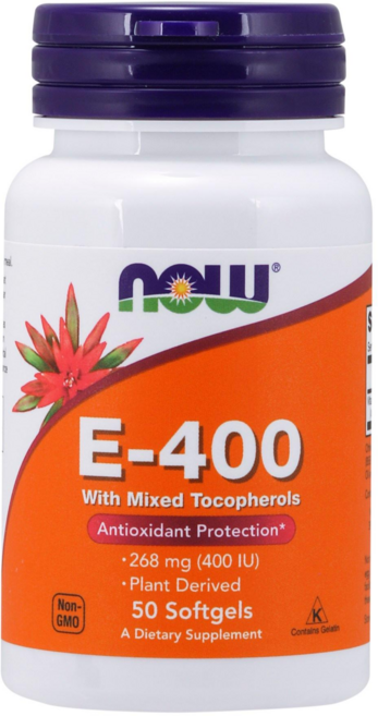 NOW Foods 維他命E-400軟膠囊, 50顆, 1罐