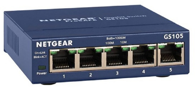 넷기어 GS105 5포트 기가비트 네트워크 스위칭허브 비관리형 이더넷 스위치