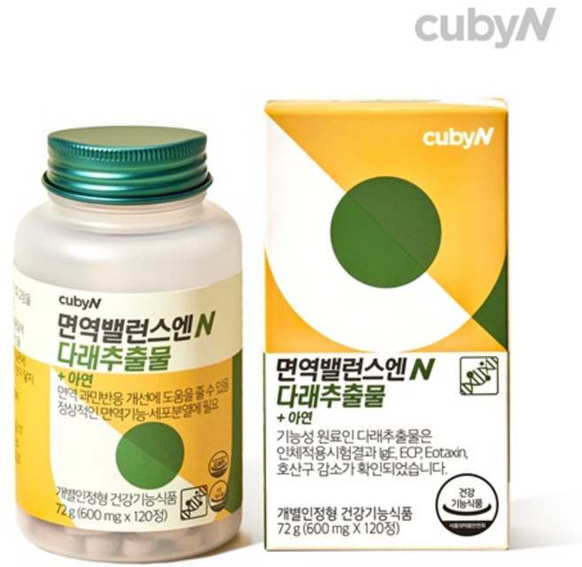 큐비앤 면역밸런스엔 다래추출물, 120정, 1개