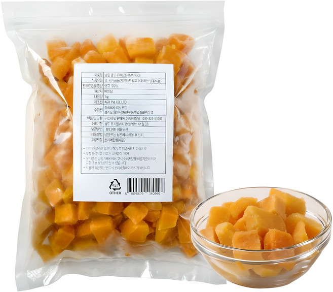 이노푸드 냉동 망고 다이스 1kg+1kg, 2개, 1kg