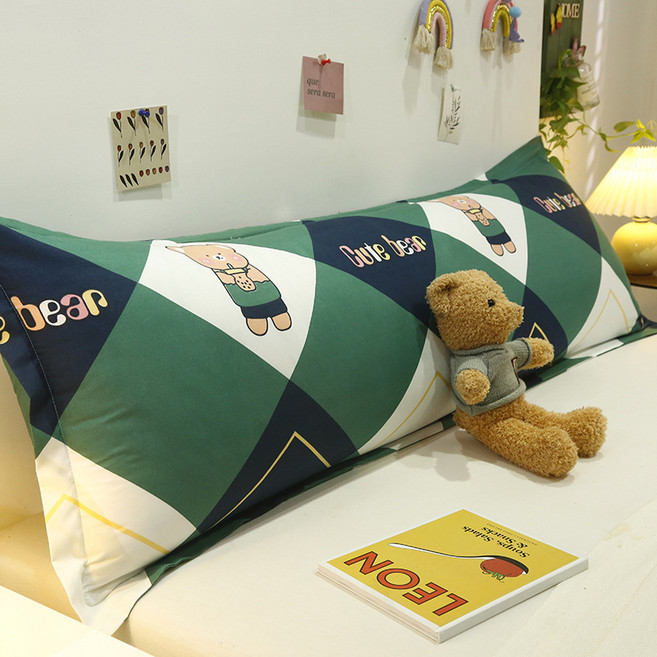 2인 베개 부부 커플 롱 베개 커버 침대용