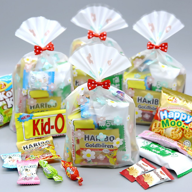 한봄 생일 간식 선물 꽃 주머니 리본 선생님표 과자 꾸러미 세트 1101759, 단품