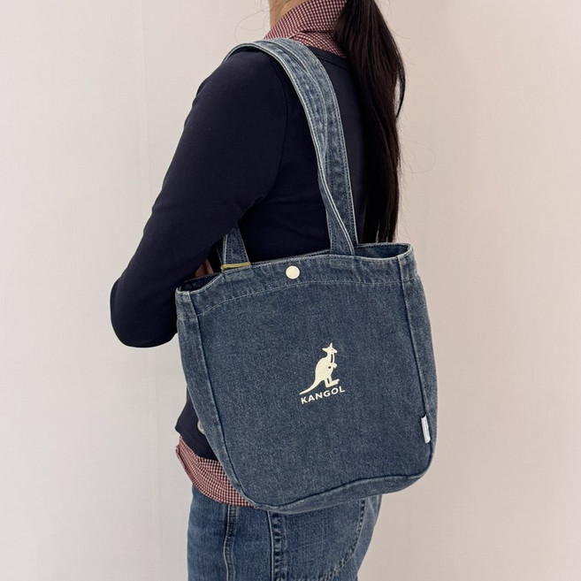 [국내정식매장] 캉골 가방 Kangol 워시드 제리 에코백 스몰 0059 데님 크로스백 슬링백, OS