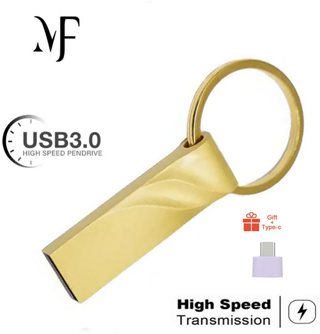 새로운 고속 3.0 플래시 드라이브 유 디스크 외부 저장 메모리 스틱 카드 플래시 드라이브 64 기가바이트 128 기가바이트 2 테라바이트, 1개, gold, 64GB