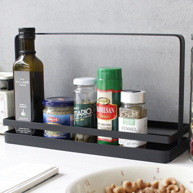 철제 양념통랙 주방 양념병 조미료 정리함 수납함 양념통수납, 그레이, 1개