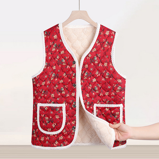 꽃무늬 누빔조끼 촌캉스 패션 할머니조끼 (26년 2월 마지막 특가)