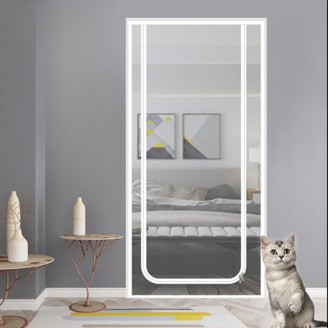 방묘문 캣도어 방충문 펫도어 높이 울타리 방묘창 고양이 안전망, 02. 70x200cm × 06. C타입 화이트 × 1, 1개
