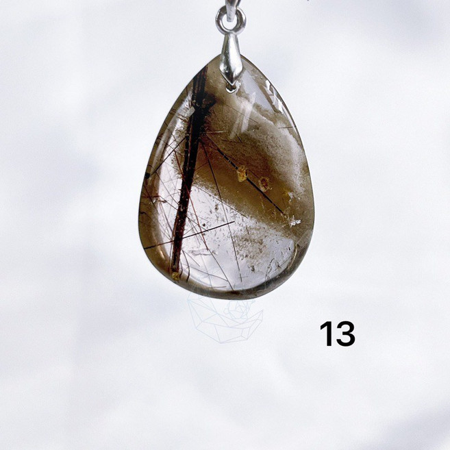 水滴吊墜 - мσσи_нασ 髮晶/鈦晶/幽靈吊墜, 13（原皮感、棉絮體）
