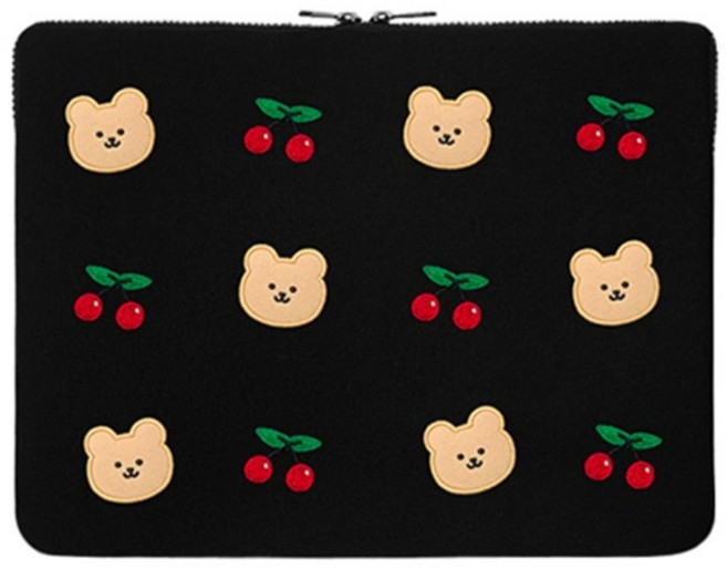 손잡이 달린 귀여운 노트북 태블릿 파우치 케이스 맥북 갤럭시탭 아이패드, 체리베어 클러치, 1개