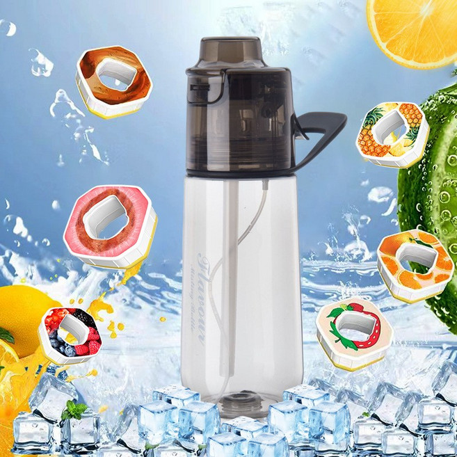 향기나는 스포츠 플라스틱 물병 과일, 1개, 700ml, 블랙