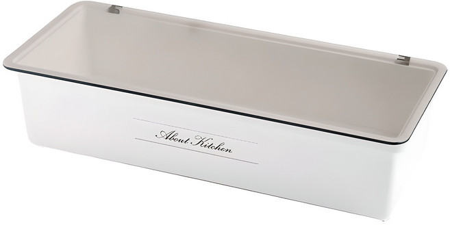 어바웃키친 심플 수저통, 화이트, 1개