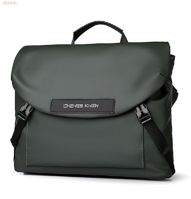 CHENES KLIEN 單肩斜挎包 男士郵差包 牛津布通勤學生工裝騎行包, 升級版綠色