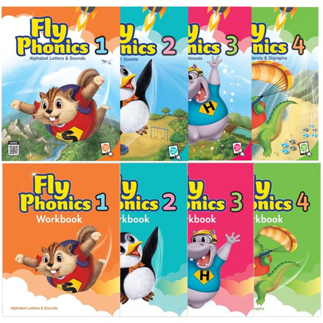 플라이 파닉스 Fly Phonics 1-4 세트 (본책4권+워크북4권 총8권)