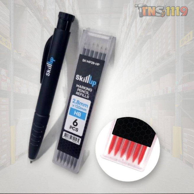 티엔에스 스킬업 SK-MP28 홀더펜 마킹펜 2.8mm HB 목공작업용 연필홀더, 1) 홀더펜/마킹펜/SK-MP28/28mm