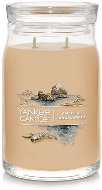 양키캔들 앰버&샌달우드 정품 시그니처 자캔들 라지, 1개, 567g