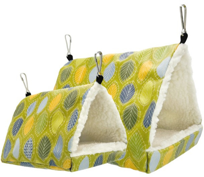 그린 리프 돔형 코뉴어 퀘이커 세네갈 카이큐 방수원단 앵무새 침대, 중형, 1개